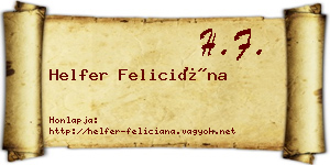 Helfer Feliciána névjegykártya